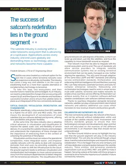 Article: The Success of Satcom’s Redefinition Lies in the Ground Segment