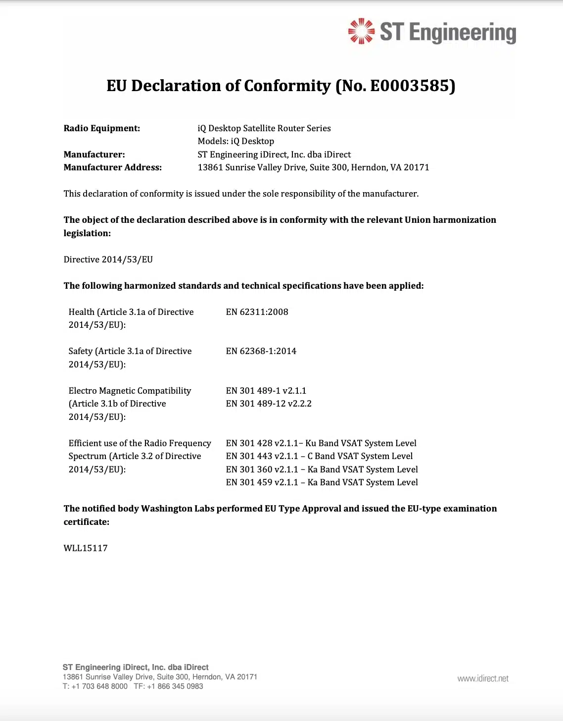 iQ Desktop+ Declaration of Conformity - EU