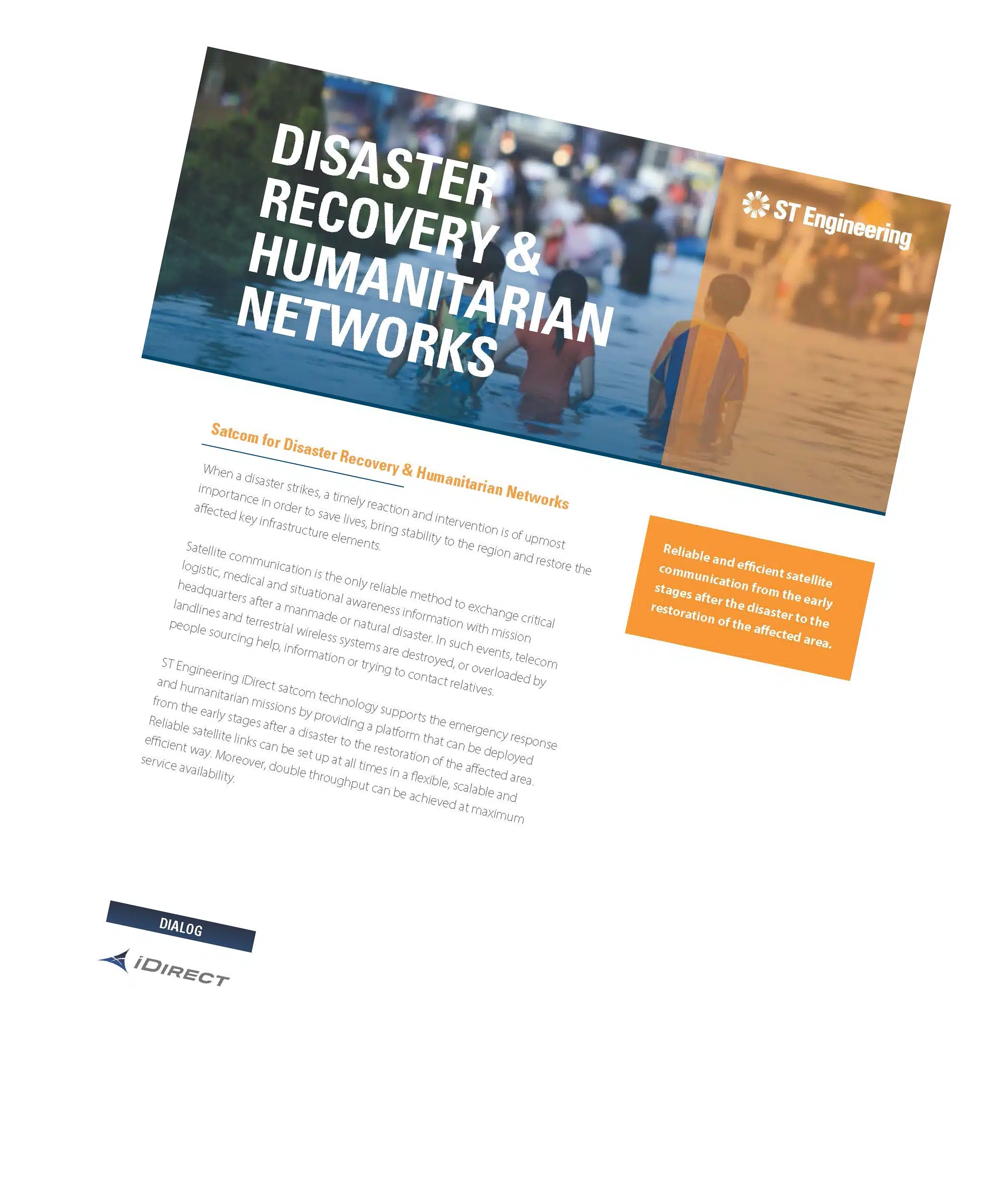 Solution Overview GovDef Disaster Recovery Humanitarian Netowrks Dialog