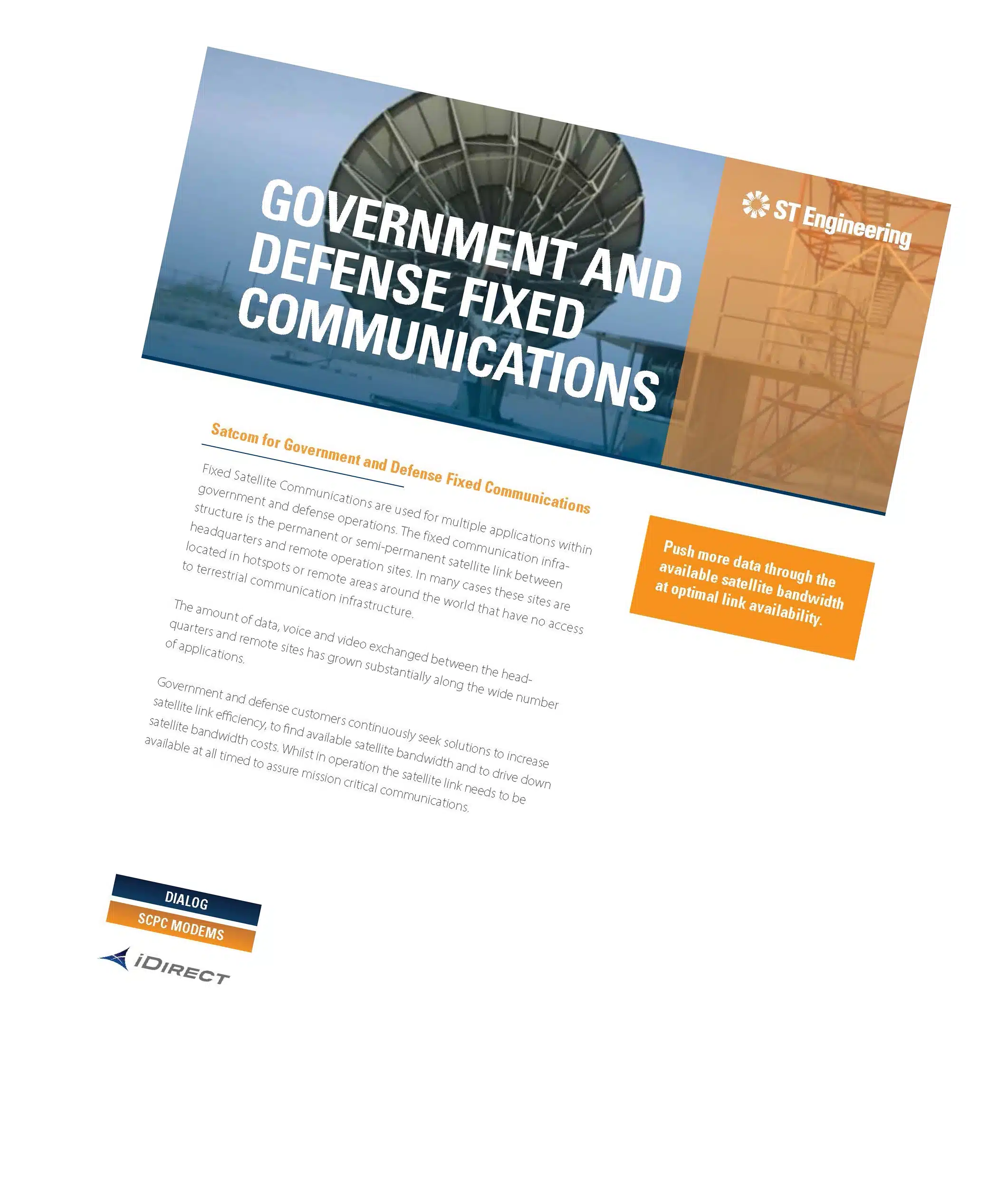 Solution Overview GovDef Fixed Comms Dialog SCPC