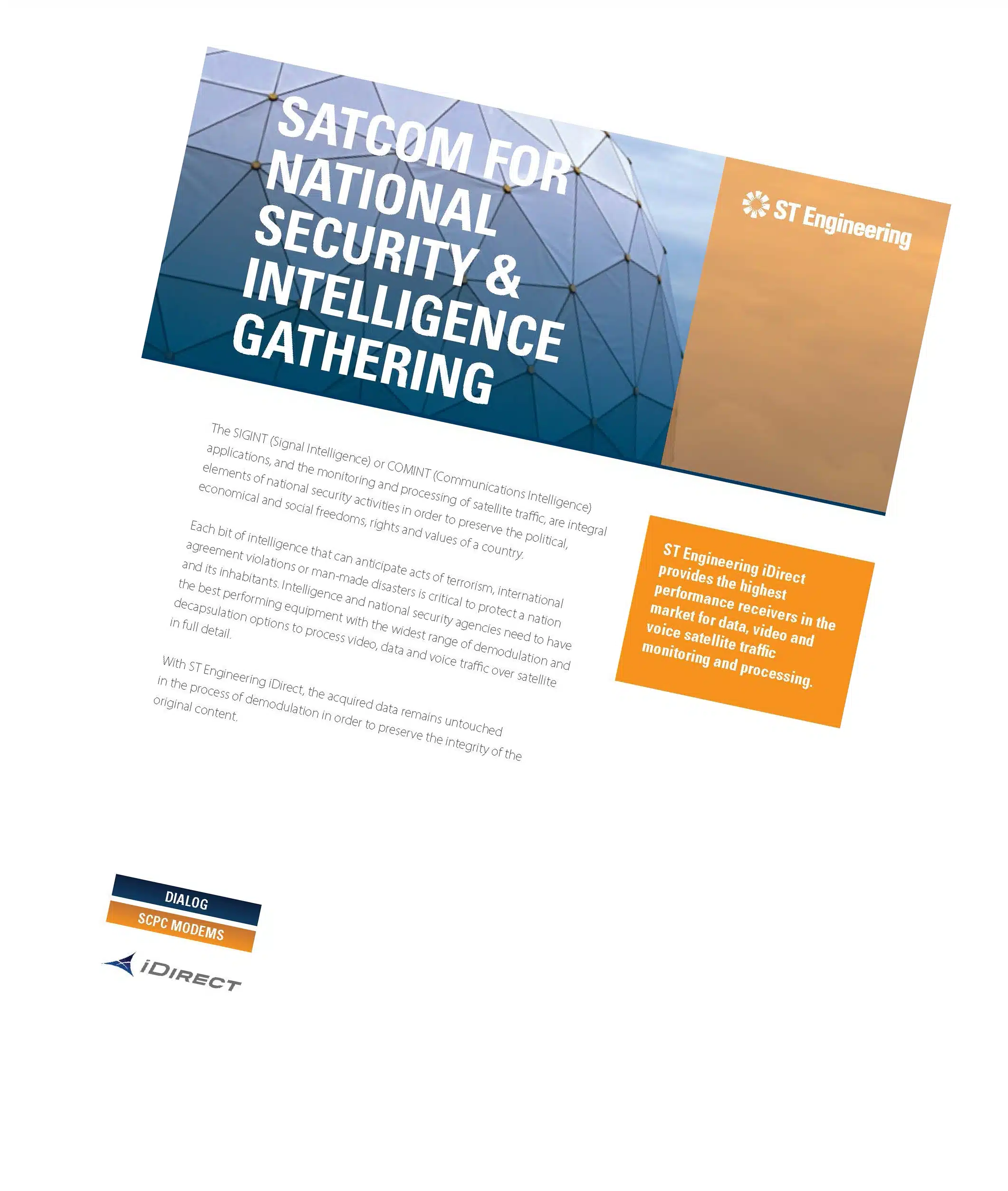 Solution Overview GovDef Intelligence Gathering Dialog SCPC