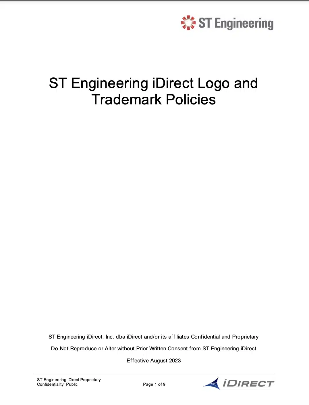 ST Engineering iDirect Logo and Trademark Guidelines