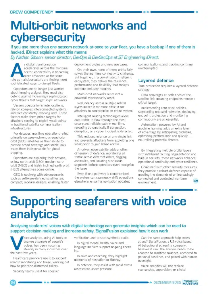 People Tech Maritime: Multi-orbit networks and cybersecurity