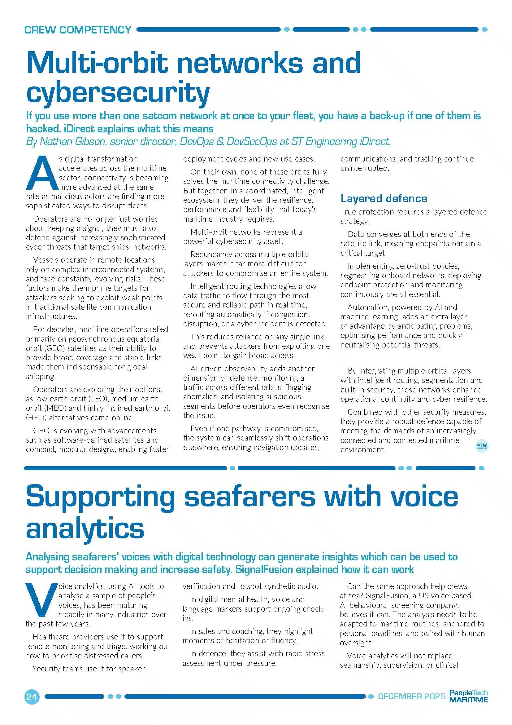 People Tech Maritime: Multi-orbit networks and cybersecurity